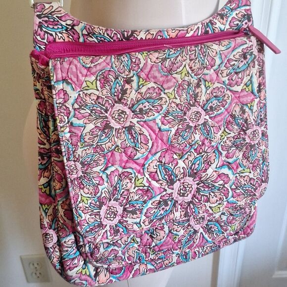 Vera Bradley Pink Floral Messenger Bag And Wallet Set - Picture 3 of 14